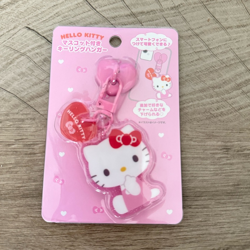 Sanrio Key Ring Hanger with Mascot Hello Kitty Keychain Strap